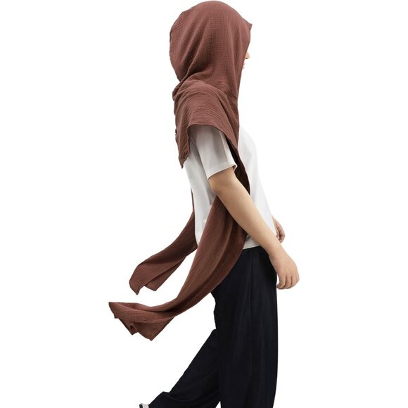 Multifunctional Hooded Cotton Shawl Scarf Cape for Women Men Warm Cozy Fashion - Picture 2 of 7